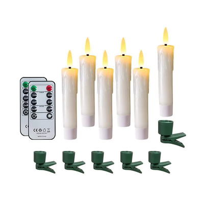 Remote Control Clip On Candles with Timer Function and Detachable Clip Design for Christmas Tree Decor