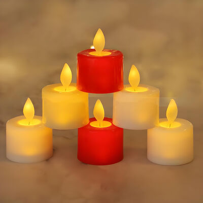 İyi fiyat Kablosuz Uzaktan Kumandalı Tealight Mumlar Plastik Elektrikli Tealight Mumlar Beyaz / Sarı / Kırmızı çevrimiçi