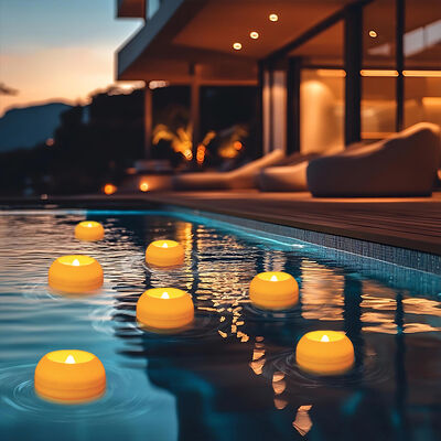 Good price Customized Waterproof Floating LED Candles Cordless Plastic Floating Candles Colorful online