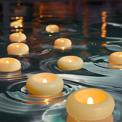 Bom preço Velas flutuantes ativadas por água brilhantes 2,3 polegadas Velas flutuantes brancas à prova d' água on-line