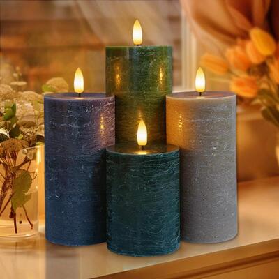 Prezzo buono Candela elettrica a LED senza fiamma ricaricabile a batteria verde salvia retrò oscillante per chiesa con colore personalizzato per banchetti in linea