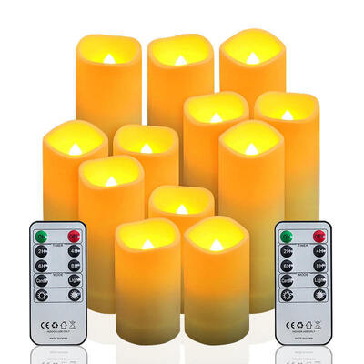 Good price 9pc Set Battery Operated Flameless LED Candles with Remote Control Timer and Flickering Flame Effect online