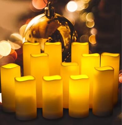 Harga bagus 12PACK Outdoor Plastic Flameless Pillar Lampu LED dengan remote control dan timer untuk pernikahan berkemah on line