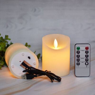 좋은 가격 USB 충전 리모컨 LED 장식 무빙 심지 10/12.5/15cm 충전식 댄싱 교회 충전 LED 캔들 온라인으로