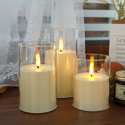 Giá tốt Nến trụ LED bằng nhựa ngà voi chạy bằng pin cho trang trí tiệc cưới, sinh nhật, bàn tiệc trực tuyến