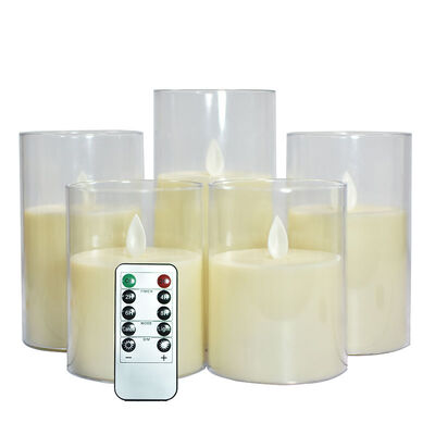 좋은 가격 도매 아이보리 기둥 웨딩 게스트 선물 시뮬레이션 플라스틱 배터리 작동 LED 캔들 리모컨 포함 온라인으로