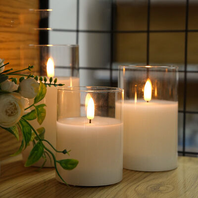 Goede prijs Afstandsbediening Echte was LED pilaar kaars met 3D Vlam Wick voor Home Decor online