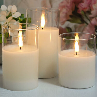Goede prijs Afstandsbediening LED Kaars Vlamloos Werkt op Batterijen Kerst Decoratieve Glazen Kaars voor Bruiloften en Huisdecoratie online