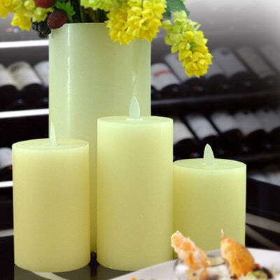 Dobra cena Świece LED z płaską górą kolumny ręcznie 3D realistyczny płomień świeca biała dla dekoracji kościoła w Internecie