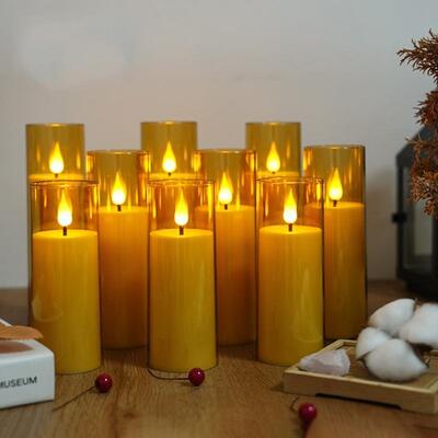 Prezzo buono Candele a batteria senza fiamma, lampeggianti, a controllo remoto, pilastro a LED, candele ecocompatibili in linea