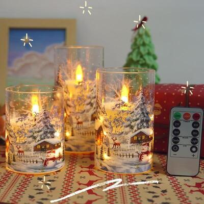 Good price Smokeless Christmas Decoration Candle Warm White Flameless Flickering Pillar Candles Waterproof online