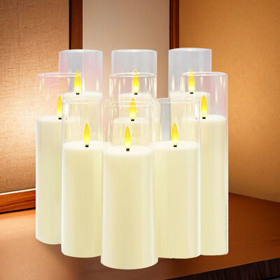 Good price Cordless LED Pillar Candles with Remote Control - Set of 5 Flameless Battery Operated Candles online