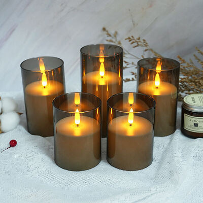 Giá tốt Nến LED không dây bằng nhựa trang trí nhà chạy bằng pin, nến không lửa màu xám trực tuyến