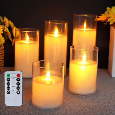 Dobra cena Bezpłomień Bateria LED Pillar Candle Remote Control Acrylic LED Candle Customized w Internecie