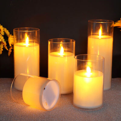Good price Golden LED Pillar Candles with Remote Control and Flickering Flame Effect - Battery Operated Flameless Candles online