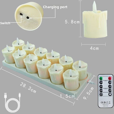 Goede prijs USB Elektrische Aansteker Afstandsbediening 3D Echte Vlam Oplaadbare Plastic Theelicht Kaars voor Halloween en Bruiloften online