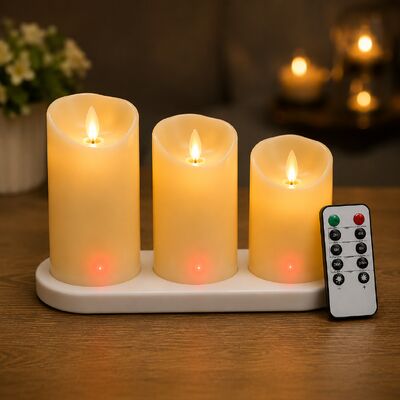 Good price Wholesale Rechargeable Candles with Charging Station，Battery Operated Flamless Candles with Remote Timer, LED Pillar Flickering Candle for Halloween Christmas Wedding Home Decor online