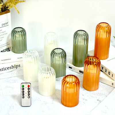 Bom preço Velas incandescentes verde-salvia com controle remoto e função de temporizador para 350 horas de luz LED quente on-line